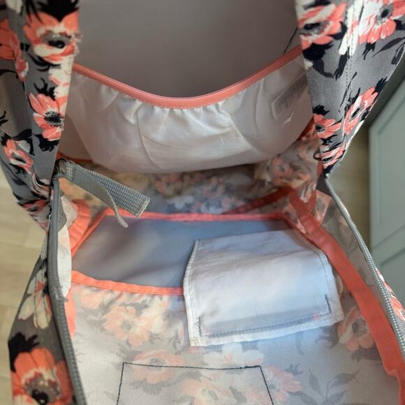 Jansport Backpack Plumeria Flowers Pink Gray Cherry Blossom School Travel Work - Picture 11 of 15